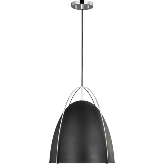 Norman Black Large One Light Pendant by Visual Comfort & Co.. Made from steel in a unique style.