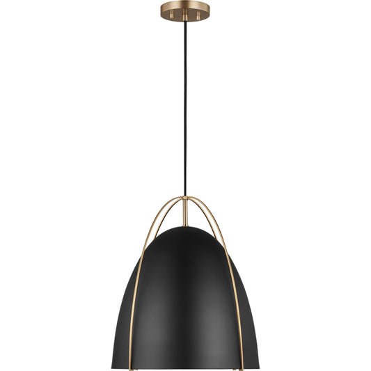 Norman Black Large One Light Pendant by Visual Comfort & Co.. Made from steel in a unique style.