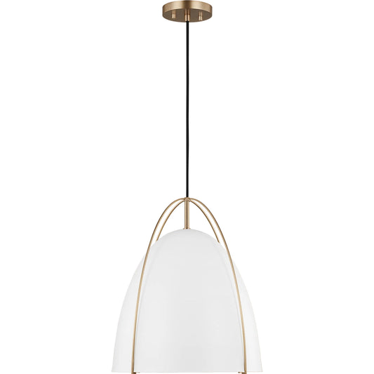 Norman White Large One Light Pendant by Visual Comfort & Co.. Made from steel in a unique style.
