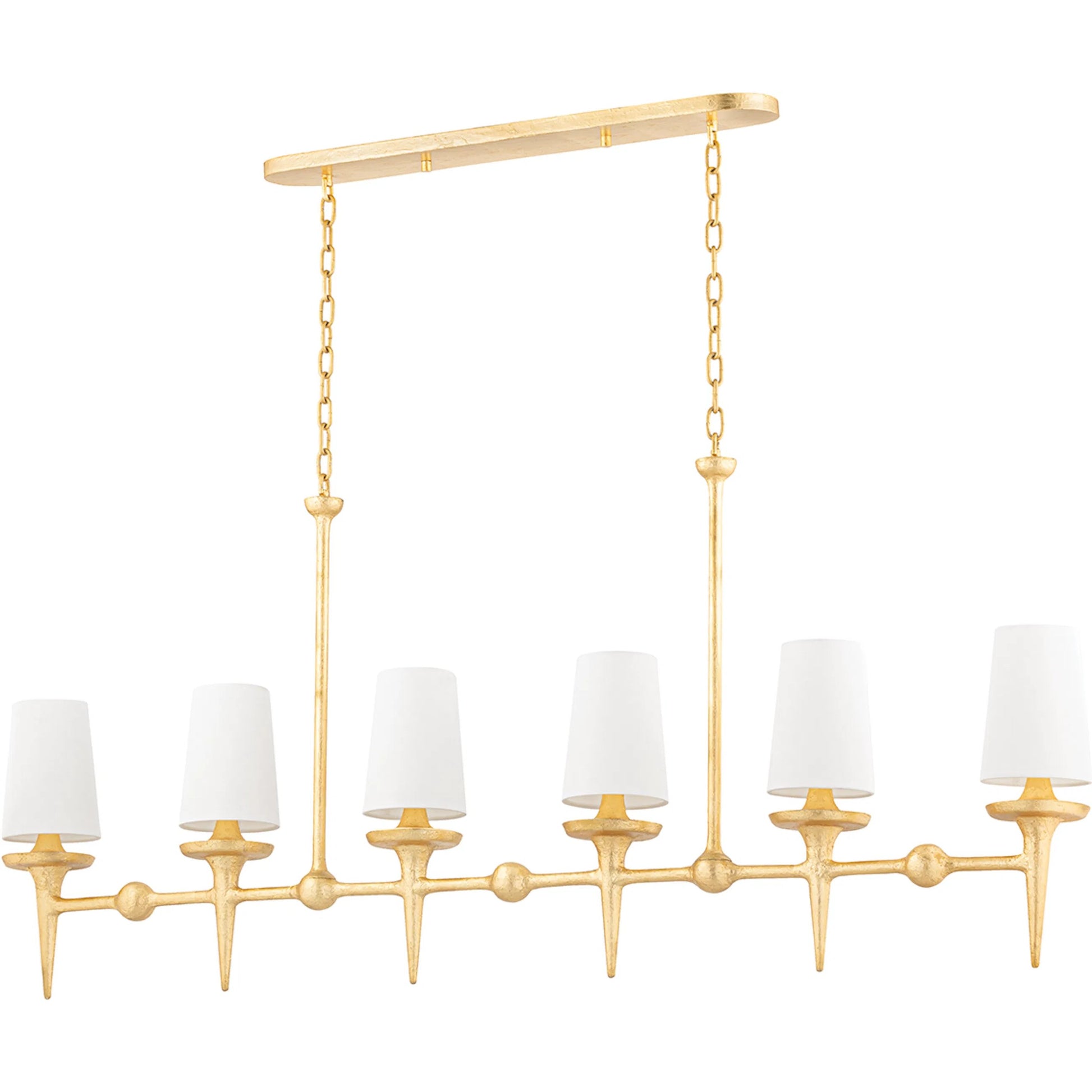 Torch Linear Chandelier by Hudson Valley. Made from steel in a traditional style.