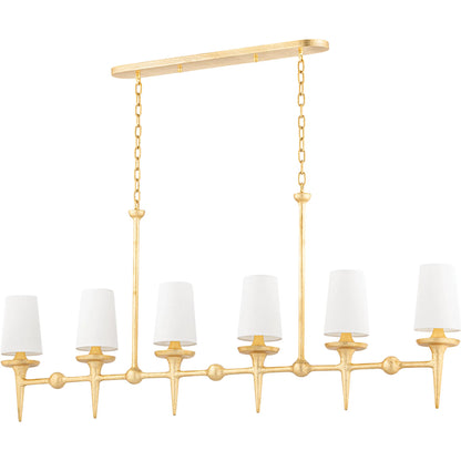 Torch Linear Chandelier by Hudson Valley. Made from steel in a traditional style.