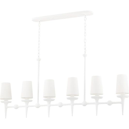 Torch Linear Chandelier by Hudson Valley. Made from steel in a traditional style.