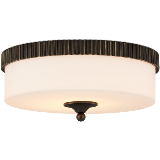 Bryce Flush Mount by Currey and Company. Made from composite, glass in a transitional style.