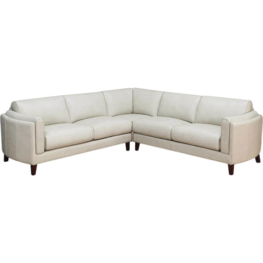 Maui 3-Piece Sectional by Hydeline in white. Made from leather/split, solid hardwood kiln dried in a unique style.