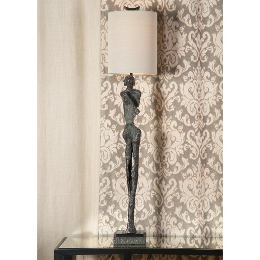 Gertrude Lamp by Wildwood in dark bronze, natural black. Made from unique in a eclectic & global style.