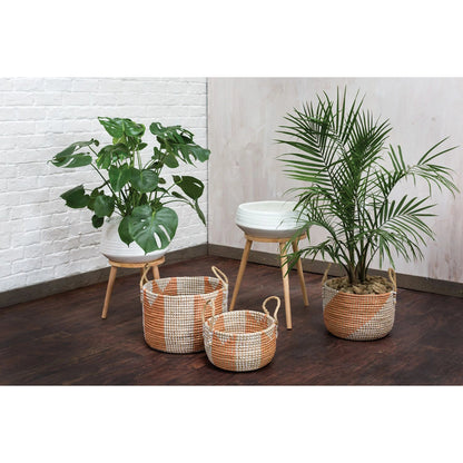 Summer Basket by Accent Decor in natural. Made from natural fibers in a cottage & farmhouse style.
