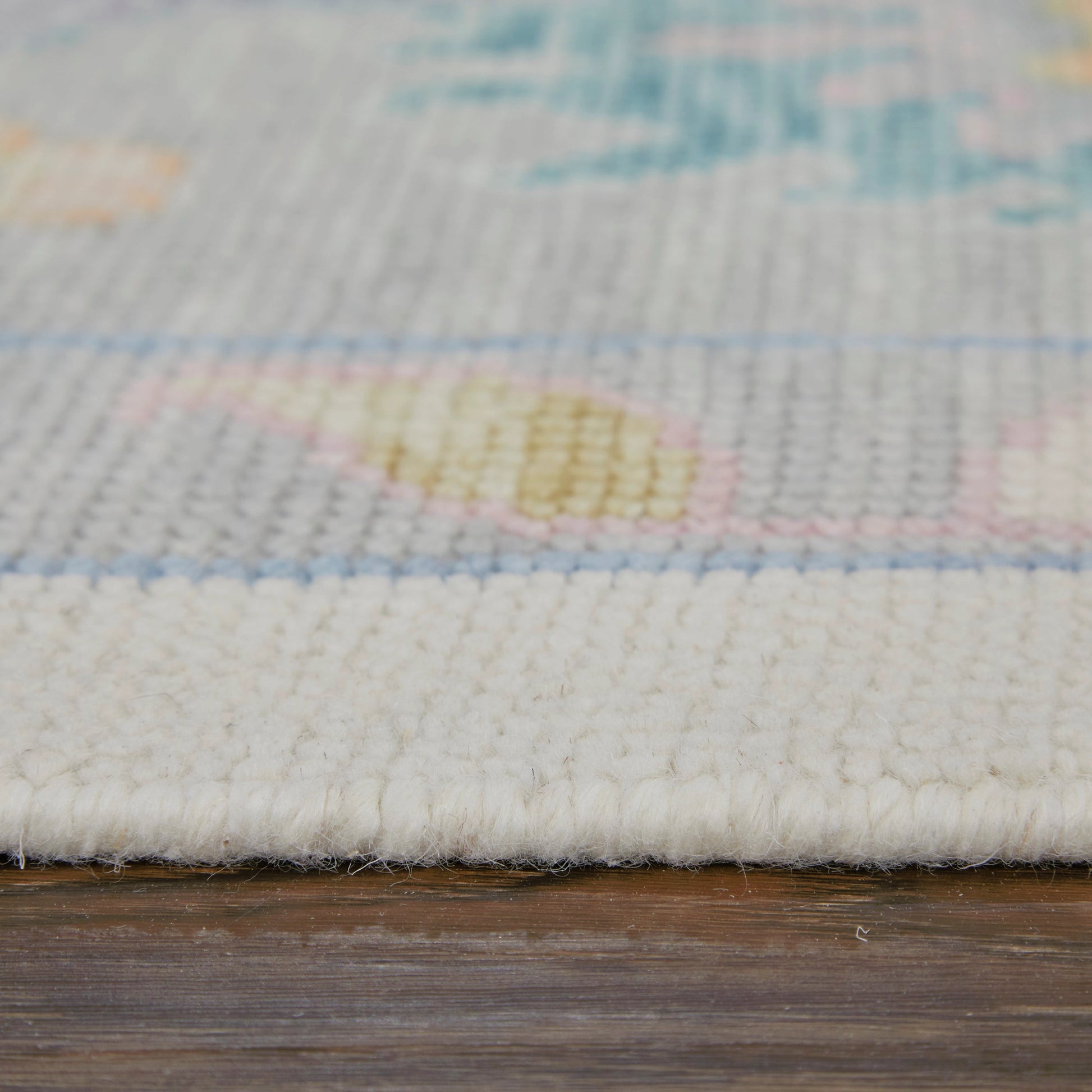 Karina Transitional & Botanical Rug - 90969G9F by Feizy in ivory, orange, blue. Made from wool in a unique style.