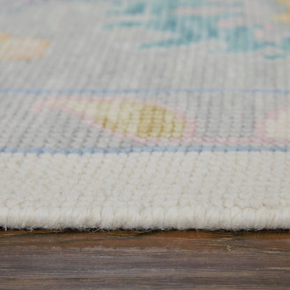 Karina Transitional & Botanical Rug - 90969G9F by Feizy in ivory, orange, blue. Made from wool in a unique style.