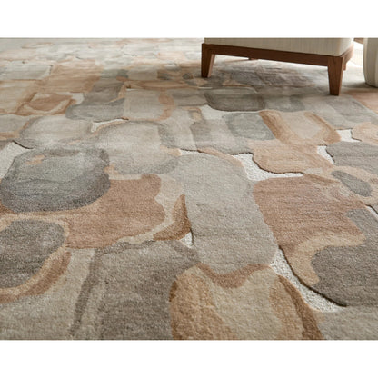 Kendall KDL8A61F Rug by Feizy in tan, gray, ivory. Made from viscose, wool in a unique style.