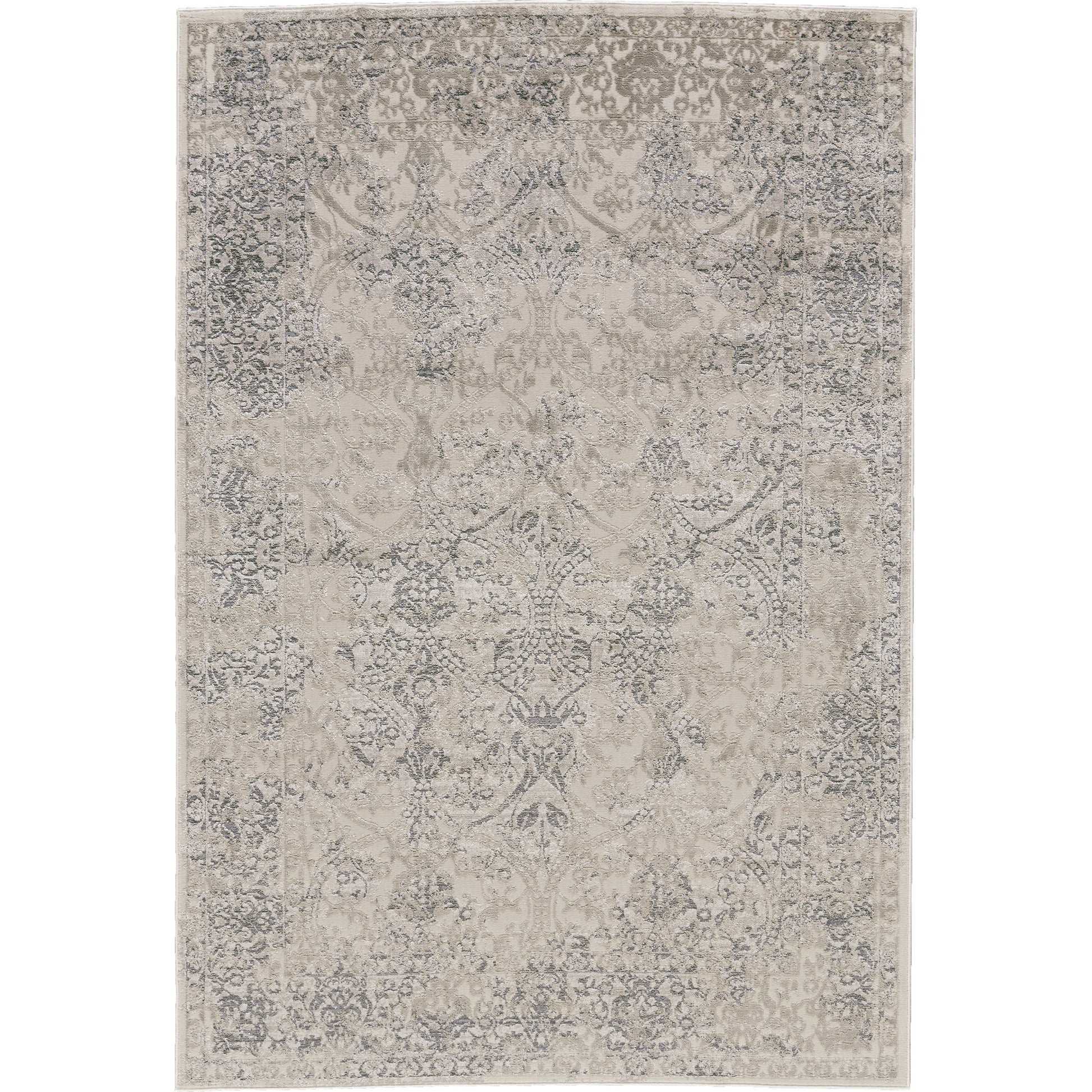 Prasad Rug - 3682F by Feizy in ivory, gray, black. Made from polypropylene, polyester in a unique style.