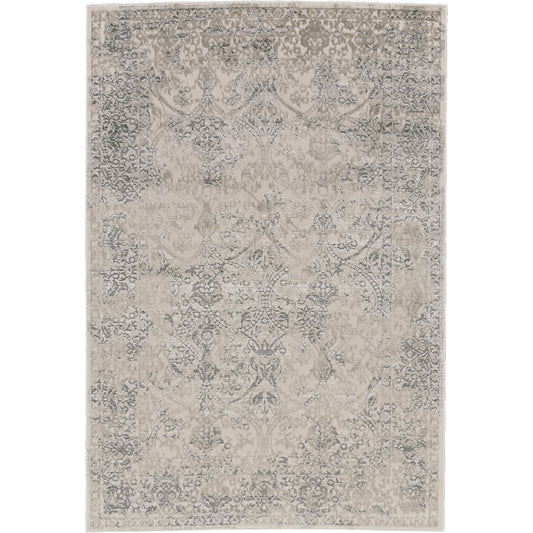Prasad Rug - 3682F by Feizy in ivory, gray, black. Made from polypropylene, polyester in a unique style.
