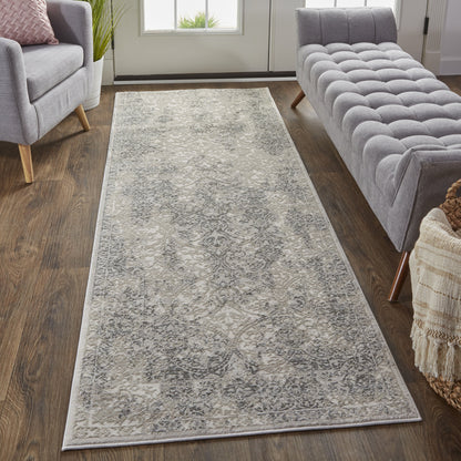 Prasad Rug - 3682F by Feizy in ivory, gray, black. Made from polypropylene, polyester in a unique style.