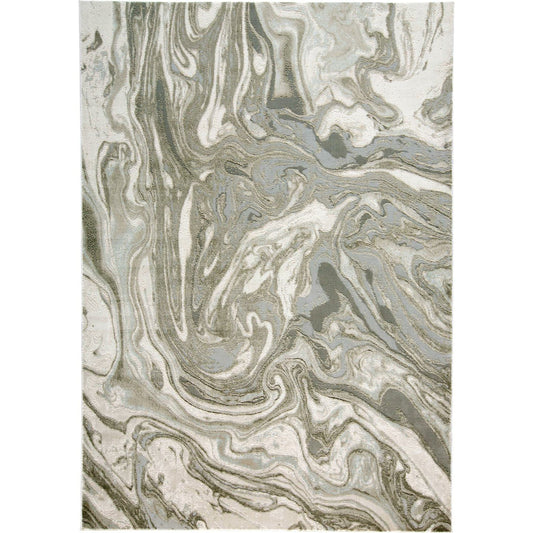 Prasad Rug - 3894F by Feizy in gray, ivory, silver. Made from polypropylene, polyester in a unique style.