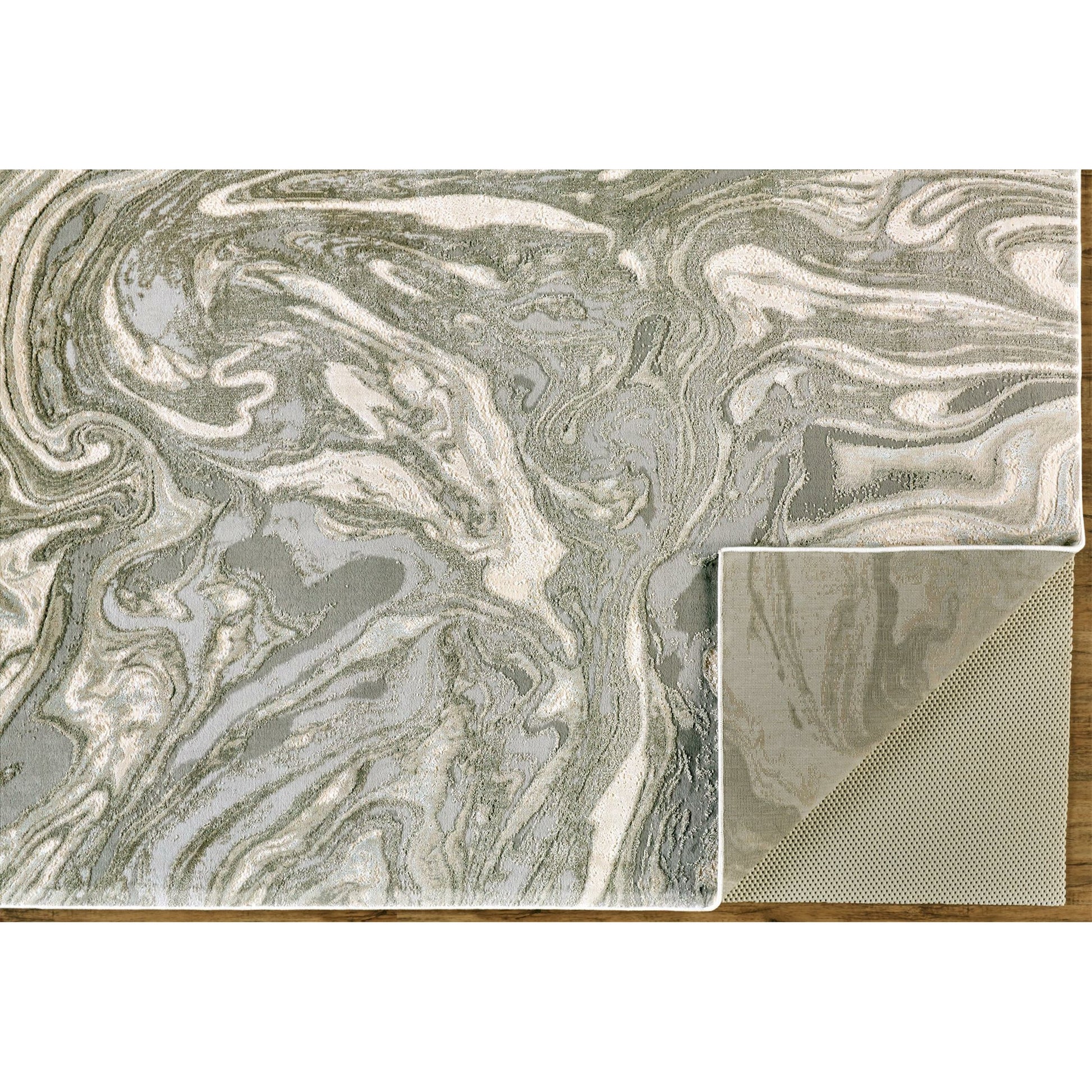 Prasad Rug - 3894F by Feizy in gray, ivory, silver. Made from polypropylene, polyester in a unique style.