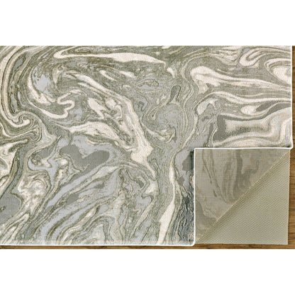 Prasad Rug - 3894F by Feizy in gray, ivory, silver. Made from polypropylene, polyester in a unique style.