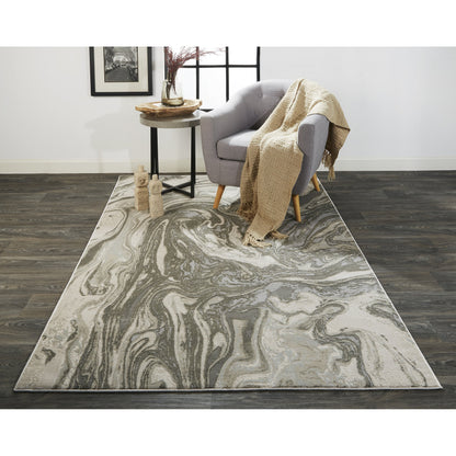 Prasad Rug - 3894F by Feizy in gray, ivory, silver. Made from polypropylene, polyester in a unique style.
