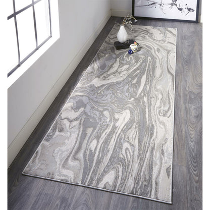 Prasad Rug - 3894F by Feizy in gray, ivory, silver. Made from polypropylene, polyester in a unique style.