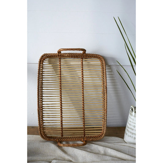 Leisure Tray by Accent Decor in natural. Made from natural fibers in a cottage & farmhouse style.