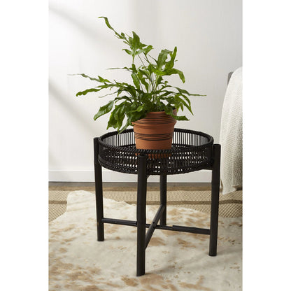 Nash Stand by Accent Decor in black. Made from natural fibers in a cottage & farmhouse style.