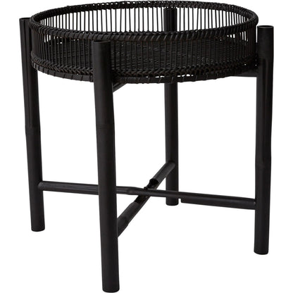 Nash Stand by Accent Decor in black. Made from natural fibers in a cottage & farmhouse style.