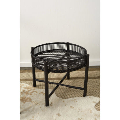 Nash Stand by Accent Decor in black. Made from natural fibers in a cottage & farmhouse style.