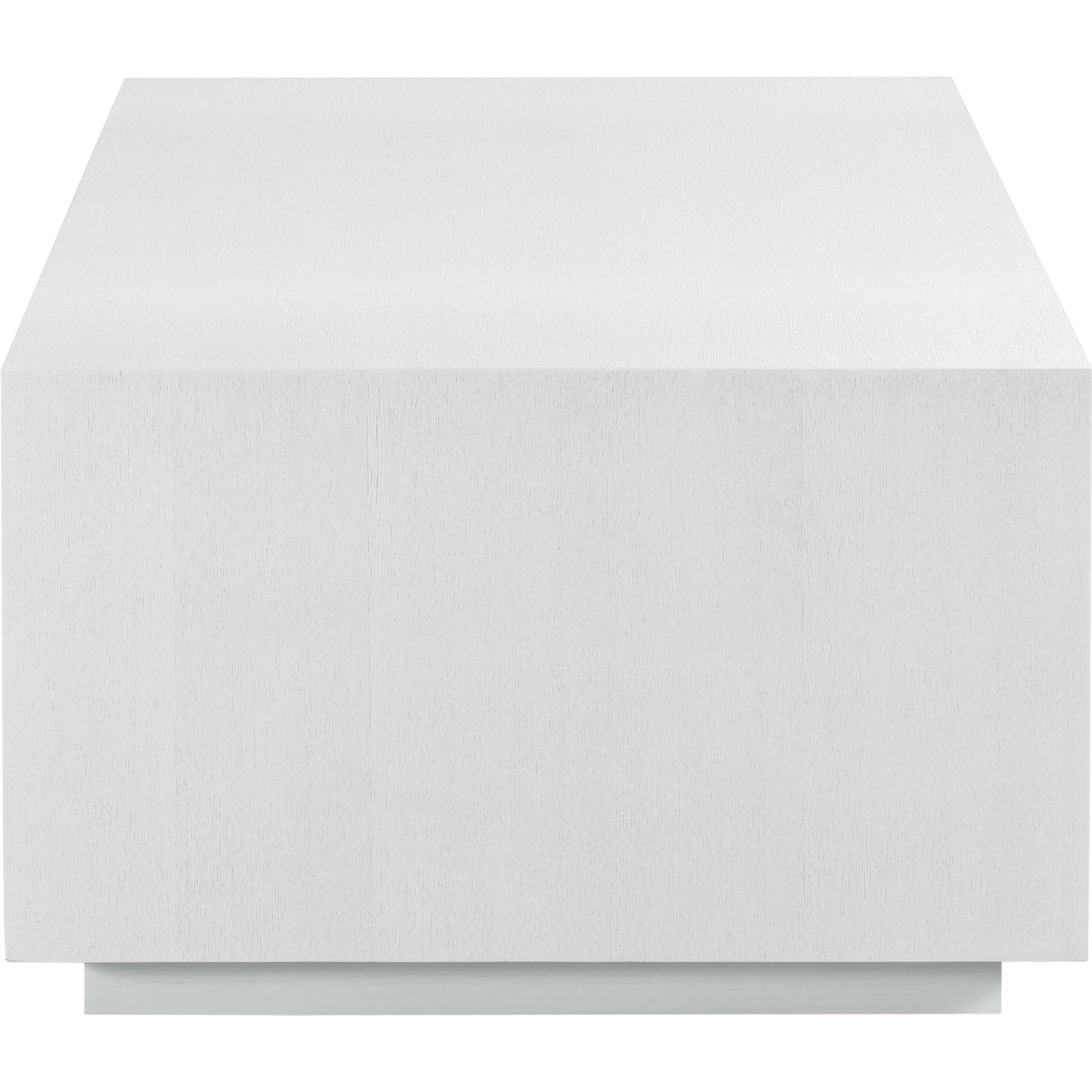 Libby Langdon Dune Rectangular Cocktail Table by Fairfield Chair in white and white lacquer. Made from quartered ash solids, veneers in a unique style.