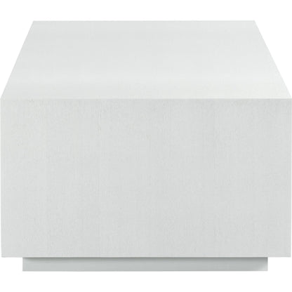 Libby Langdon Dune Rectangular Cocktail Table by Fairfield Chair in white and white lacquer. Made from quartered ash solids, veneers in a unique style.