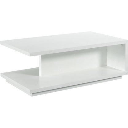 Libby Langdon Dune Rectangular Cocktail Table by Fairfield Chair in white and white lacquer. Made from quartered ash solids, veneers in a unique style.