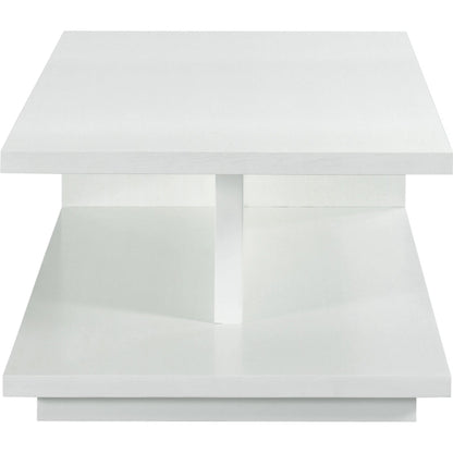 Libby Langdon Dune Rectangular Cocktail Table by Fairfield Chair in white and white lacquer. Made from quartered ash solids, veneers in a unique style.