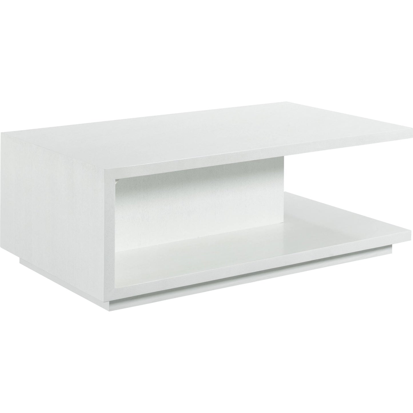 005 SI-2635748 | Lifestyle | Libby Langdon Dune Rectangular Cocktail Table by Fairfield Chair in white and white lacquer. Made from quartered ash solids, veneers in a unique style.
