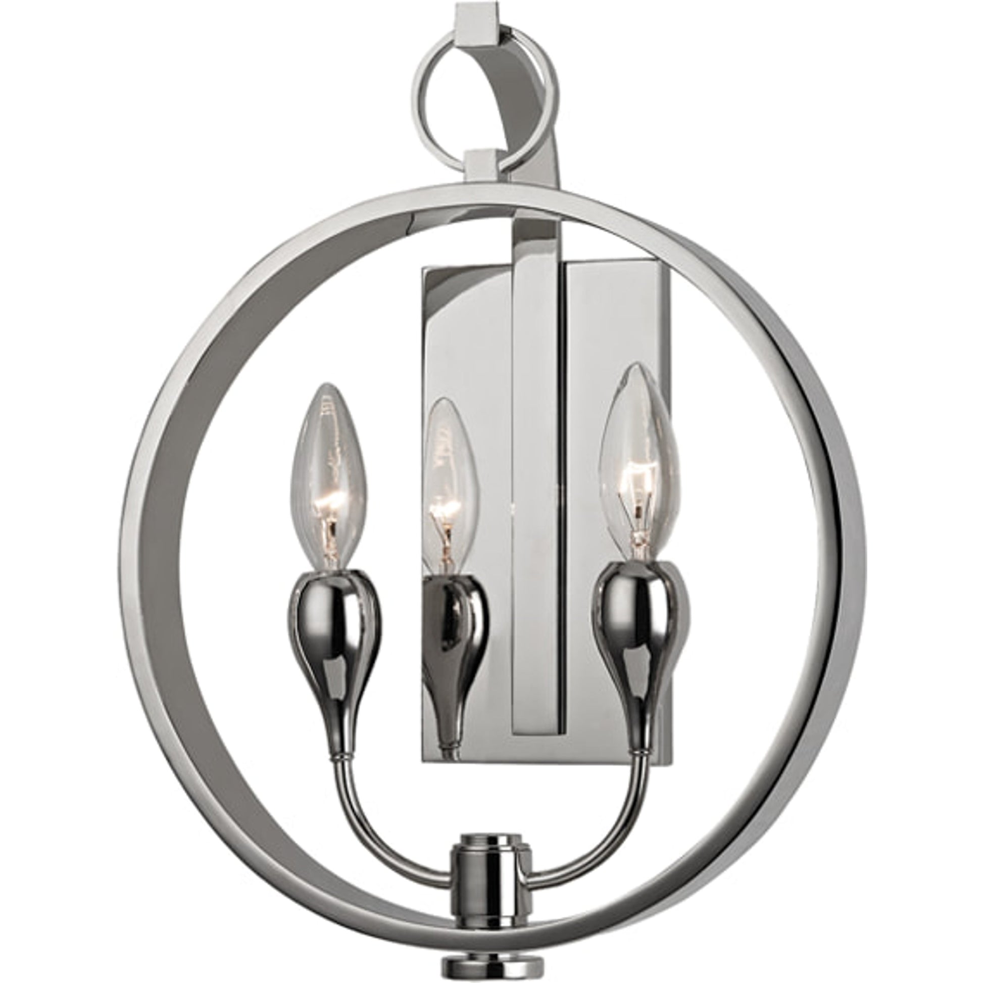Dresden Wall Sconce by Hudson Valley in polished nickel. Made from brass in a modern style.