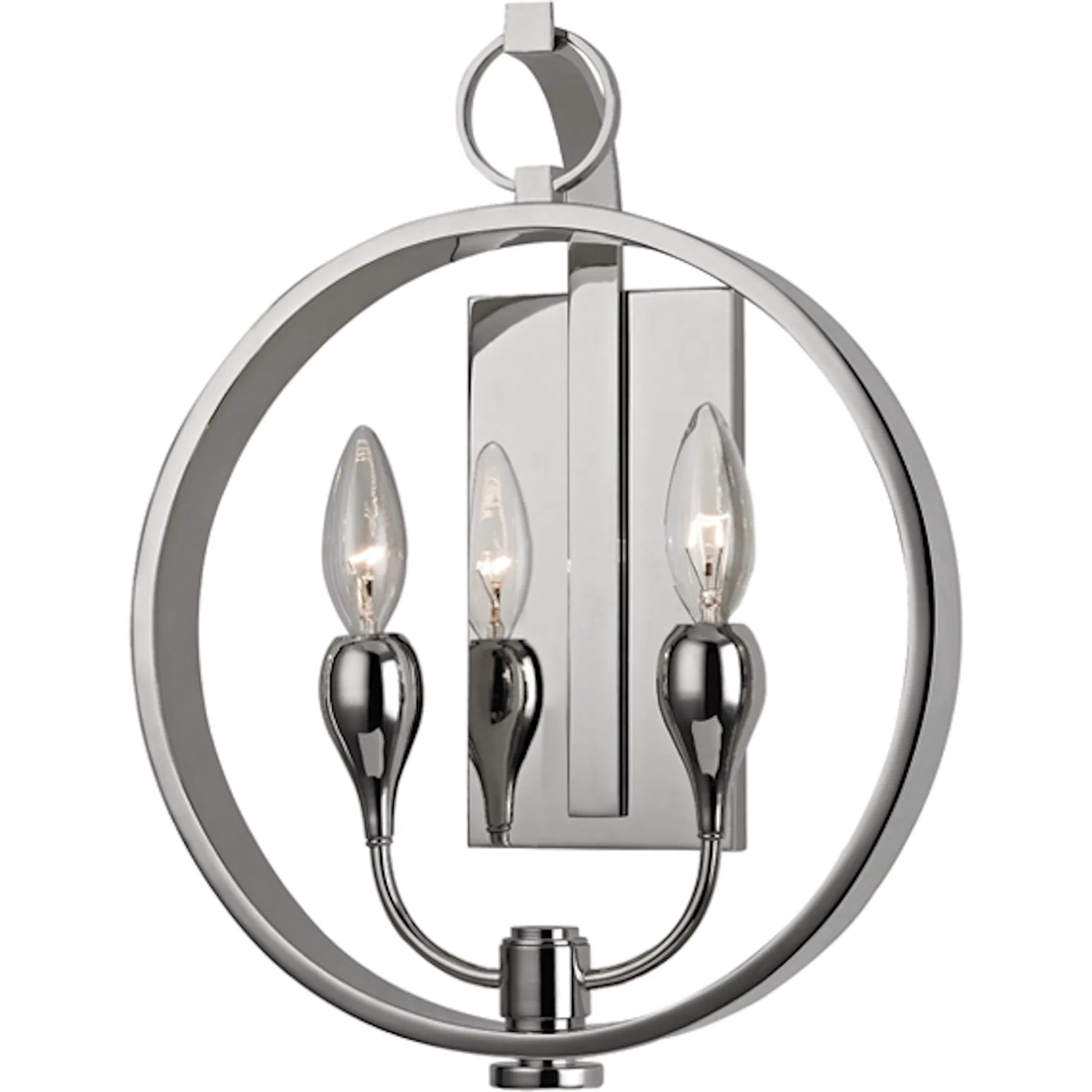 Dresden Wall Sconce by Hudson Valley in polished nickel. Made from brass in a modern style.