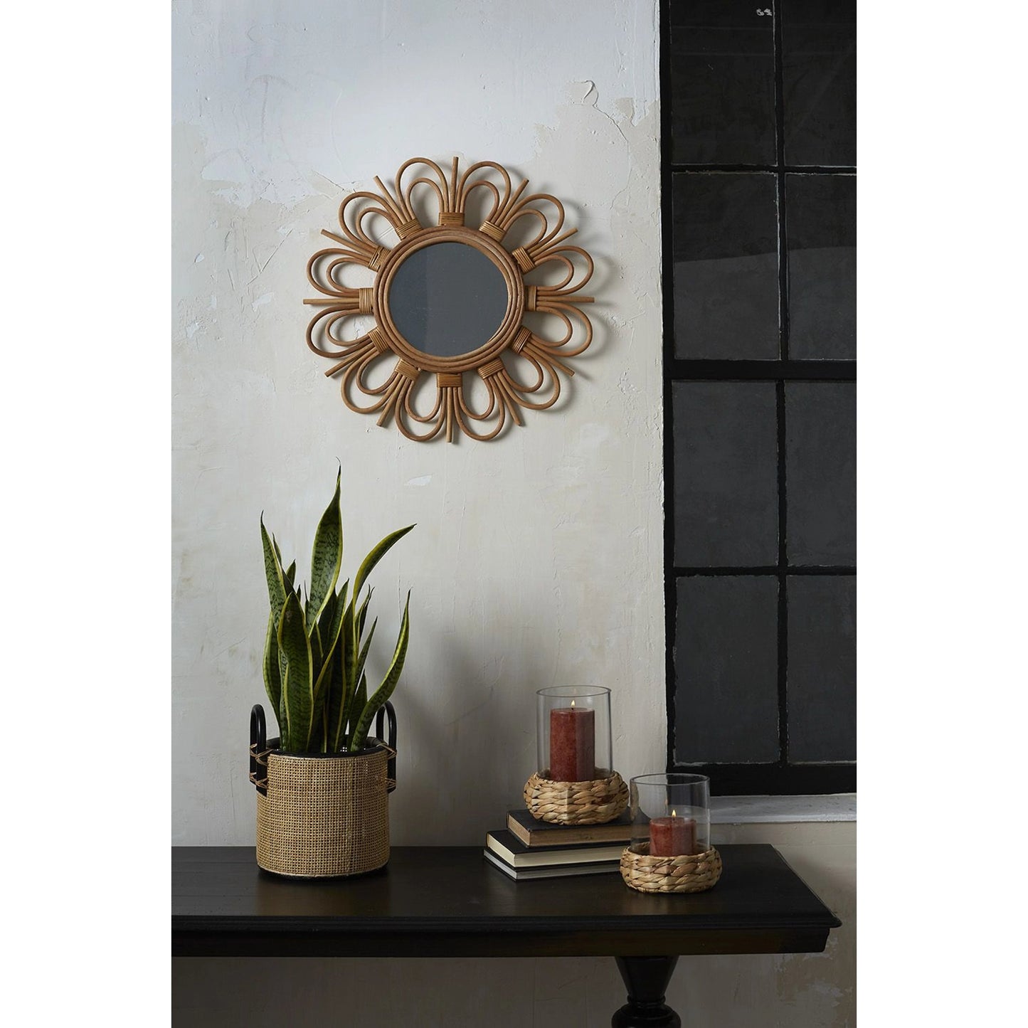 003 SI-2085841 | Lifestyle | Sante Mirror by Accent Decor in natural. Made from natural fibers in a cottage & farmhouse style.