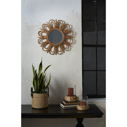 Sante Mirror by Accent Decor in natural. Made from natural fibers in a cottage & farmhouse style.