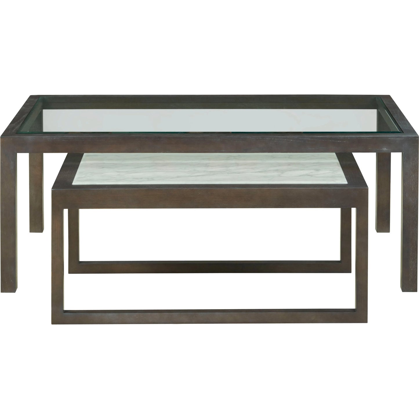 002 SI-2635749 | Additional Silo | Libby Langdon Gansett Nesting Cocktail Table(s) by Fairfield Chair in brown and dark sable. Made from ash solids in a unique style.