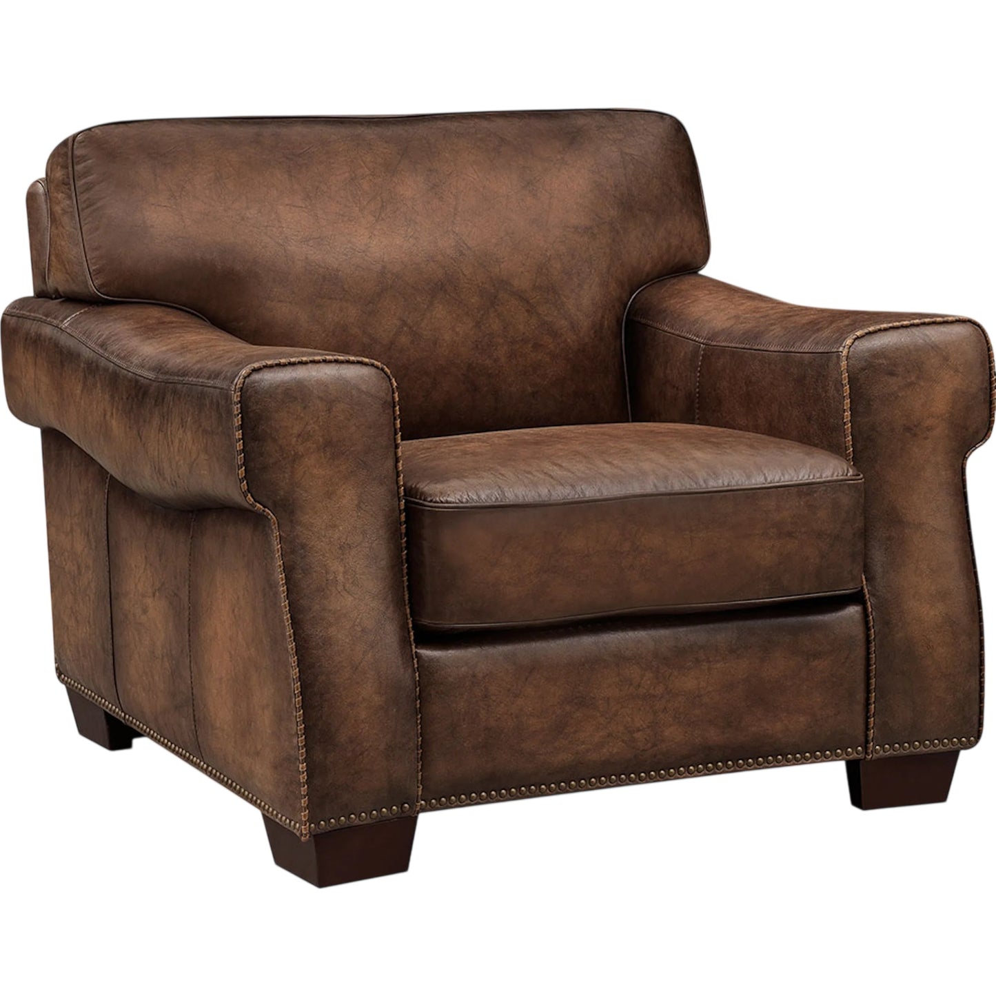 001 SI-2534411 | Primary Silo | Capri Leather Sofa by Hydeline in russet. Made from full leather, solid hardwood kiln dried in a unique style.