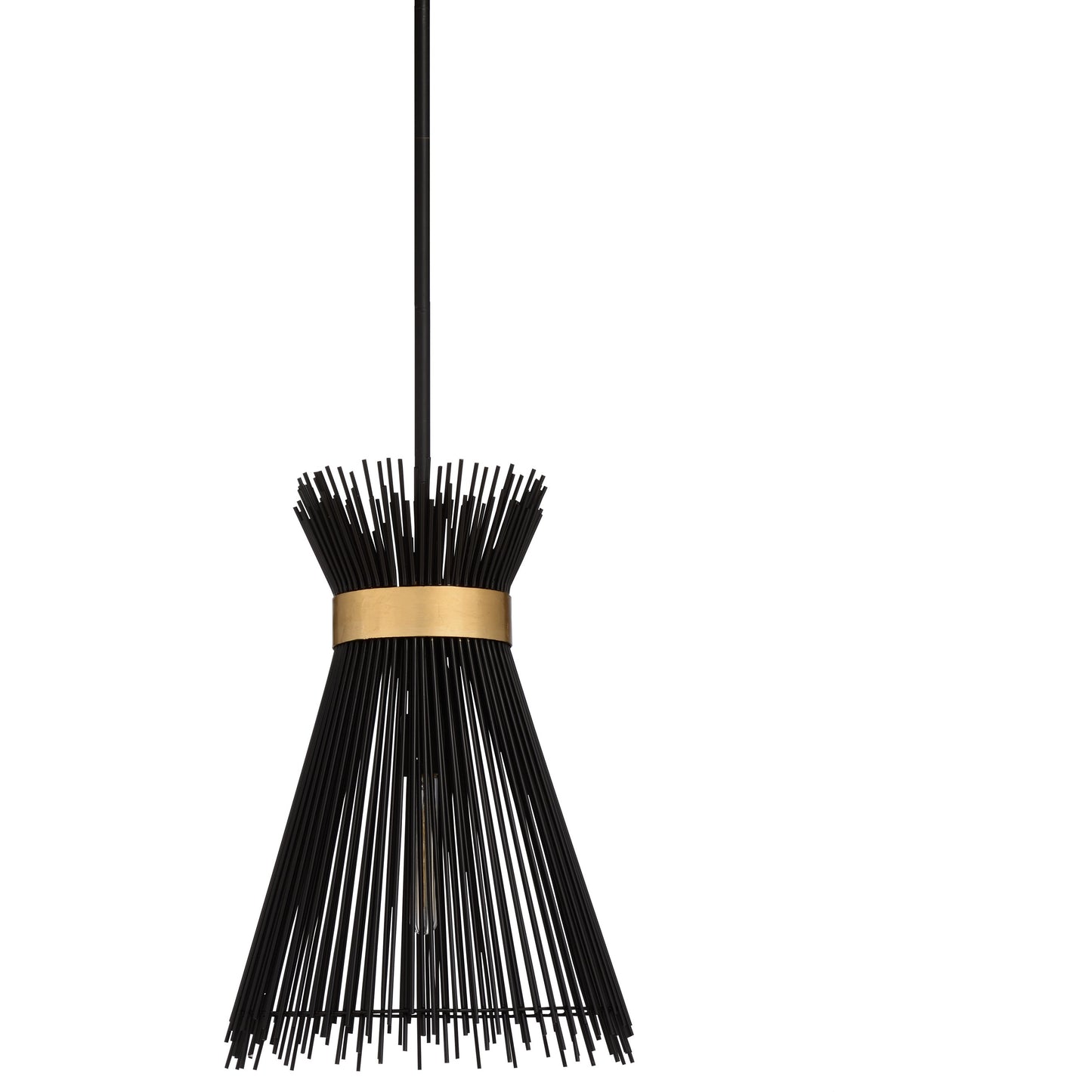 001 SR-386252 | Primary Silo | Quimby Pendant by Wildwood in black, gold leaf. Made from other: metal in a modern style.