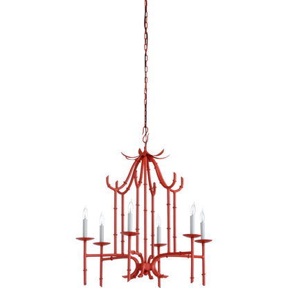 Bamboo Chandelier by Wildwood in antique silver patina. Made from other: metal in a transitional style.