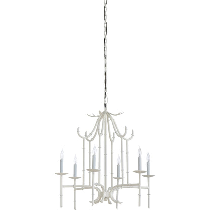 Bamboo Chandelier by Wildwood in antique silver patina. Made from other: metal in a transitional style.
