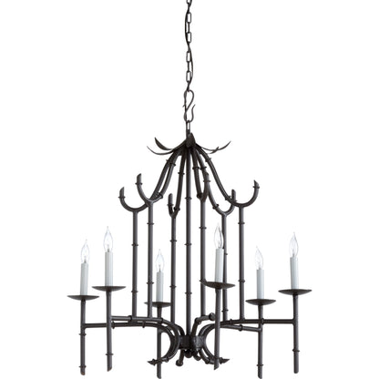 Bamboo Chandelier by Wildwood in antique silver patina. Made from other: metal in a transitional style.