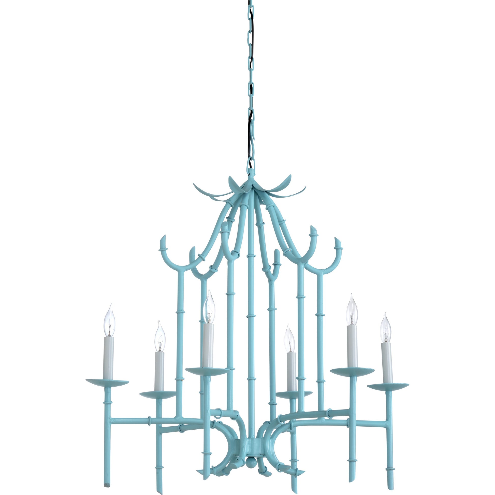 Bamboo Chandelier by Wildwood in antique silver patina. Made from other: metal in a transitional style.