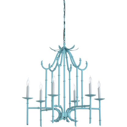 Bamboo Chandelier by Wildwood in antique silver patina. Made from other: metal in a transitional style.