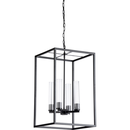 Dexter Chandelier by Wildwood in black. Made from iron in a modern style.