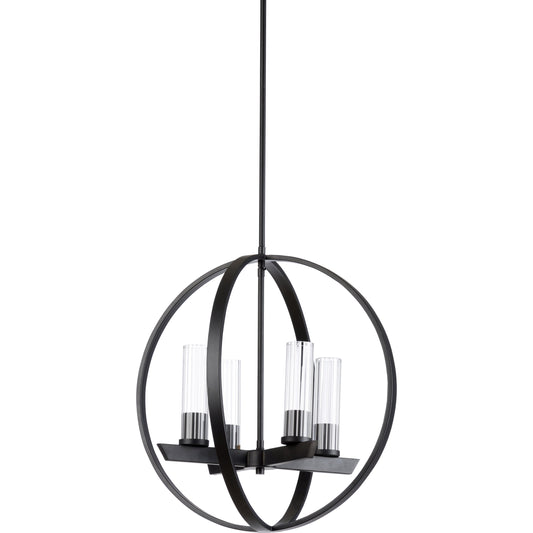 Dylan Chandelier by Wildwood in black. Made from iron in a modern style.
