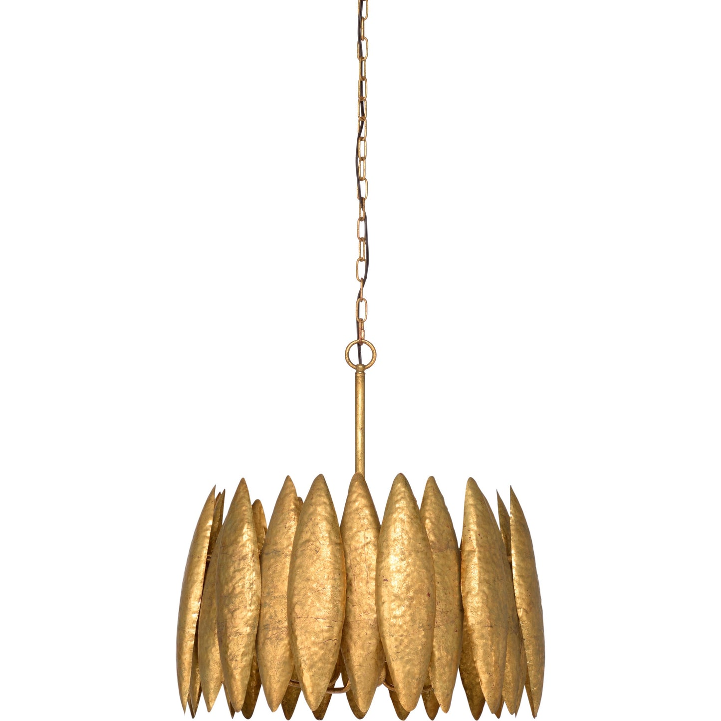 001 SR-386318 | Primary Silo | Ryland Chandelier by Wildwood in antique gold leaf. Made from iron in a modern style.