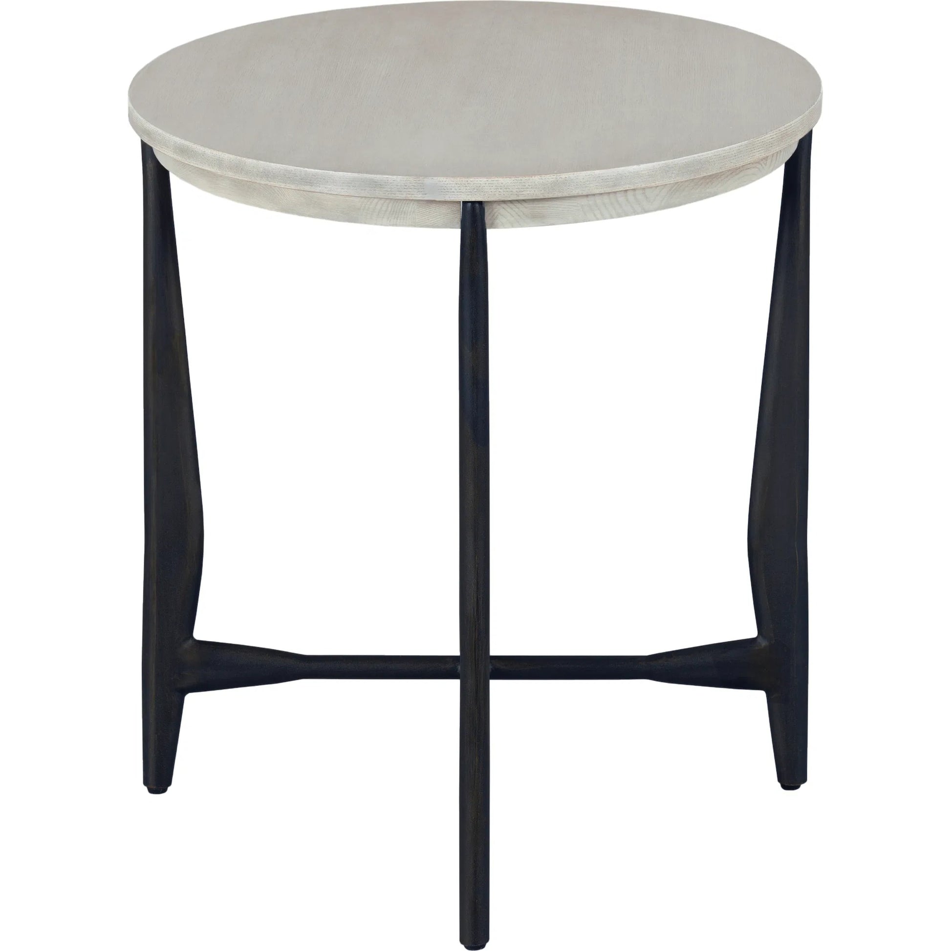 Libby Langdon Wheelock End Table by Fairfield Chair in grey and sheer dove. Made from quartered ash solids, veneers in a unique style.