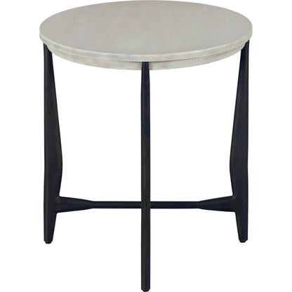 Libby Langdon Wheelock End Table by Fairfield Chair in grey and sheer dove. Made from quartered ash solids, veneers in a unique style.