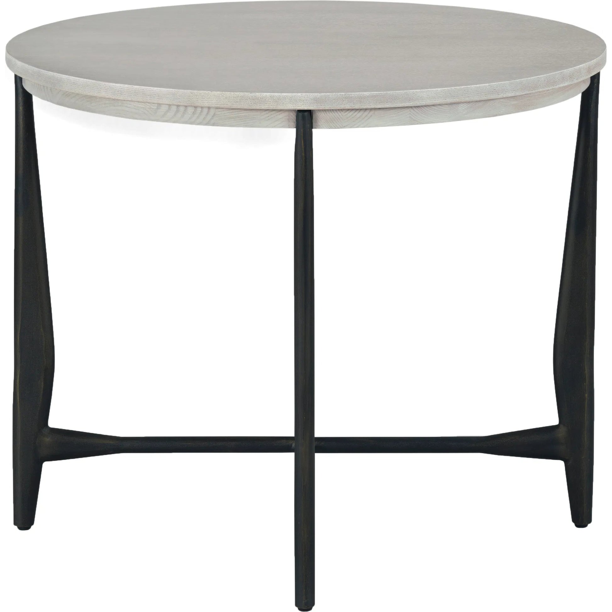 Libby Langdon Wheelock End Table by Fairfield Chair in grey and sheer dove. Made from quartered ash solids, veneers in a unique style.
