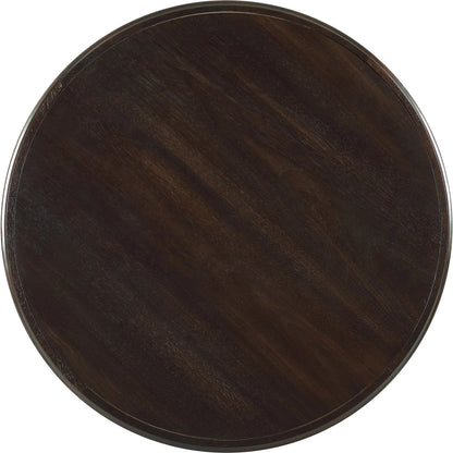 Libby Langdon Oakleigh End Table by Fairfield Chair in brown and dark sable. Made from birch solids, walnut veneers in a unique style.