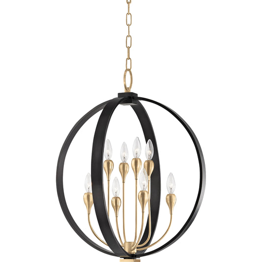 Dresden Chandelier by Hudson Valley. Made from brass in a transitional style.